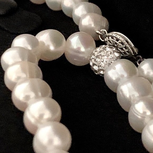 ๐ Zales Cultured Freshwater Pearl Crystal Necklace and Bracelet - Picture 3 of 8